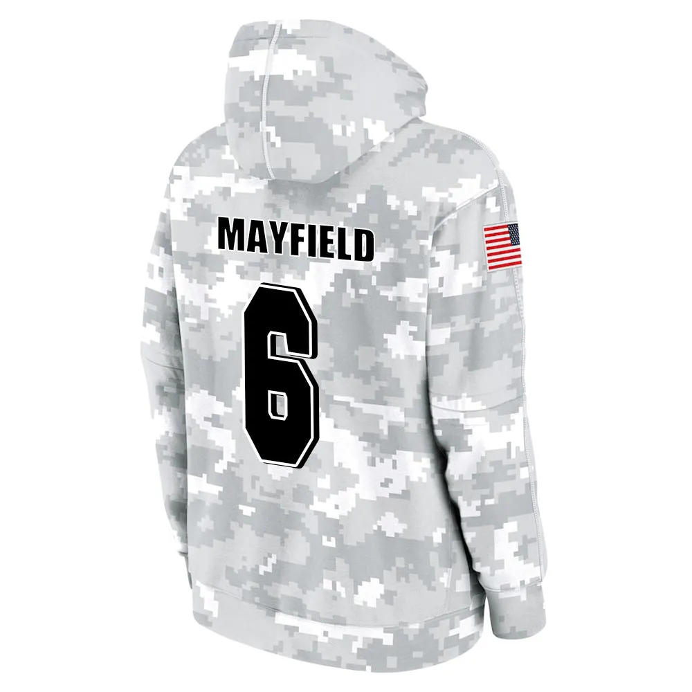 #6 Mayfield Salute to Players Hoodie Tampa Bay Buccaneers Fashion Fan Hoodies Fall Fleece Tops American Football Fan Gifts