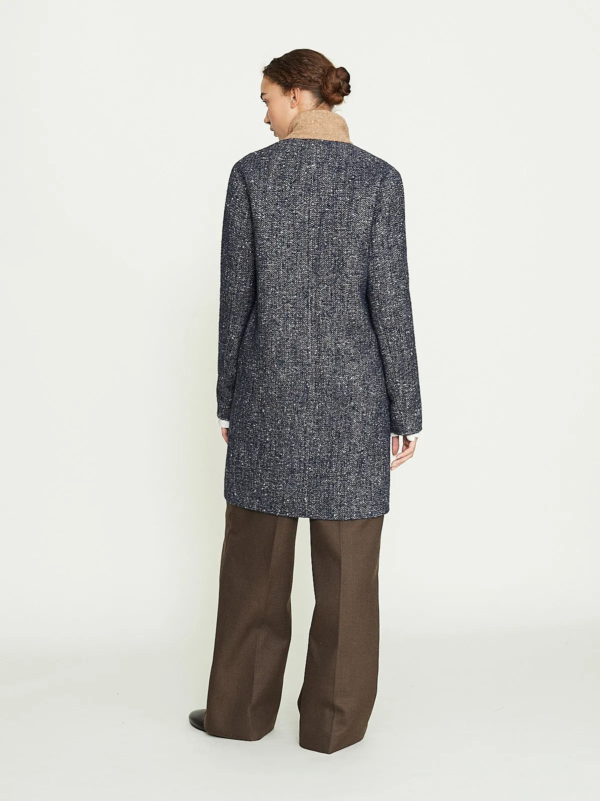 Adam Classic Reversible Coat in Herringbone