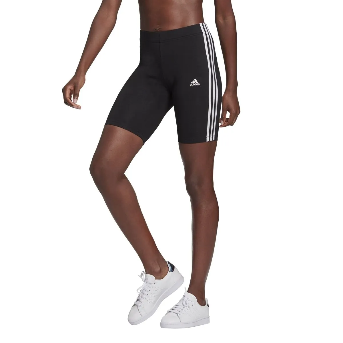 ADIDAS WOMEN'S ESSENTIALS 3-STRIPES BLACK BIKE SHORTS