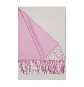 Aker Double-Sided Silk Shawl #397 Pink / Gray