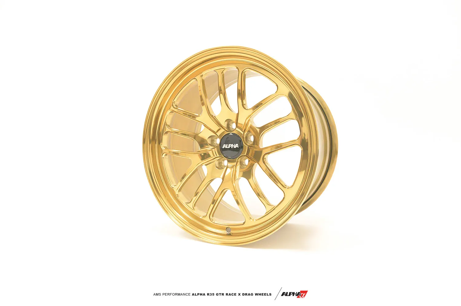 AMS ALP.07.11.0202-4 Race X 18X11" 2-Piece Rear Wheels w / MH Drag Radial Tires NISSAN R35 GT-R (pair)