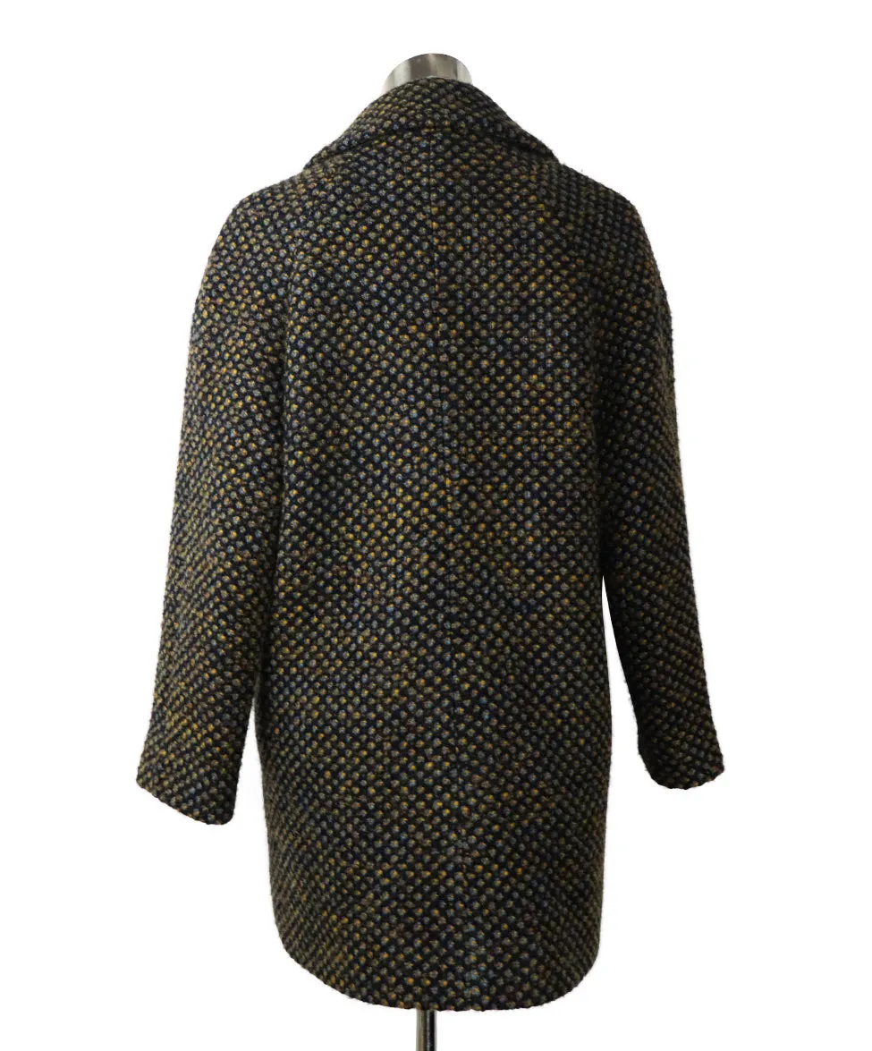 A.P.C. Navy & Yellow Tweed Coat sz 4