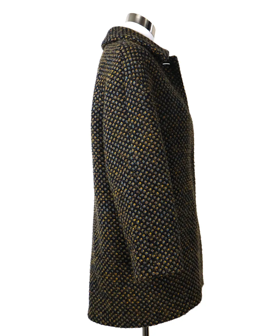 A.P.C. Navy & Yellow Tweed Coat sz 4