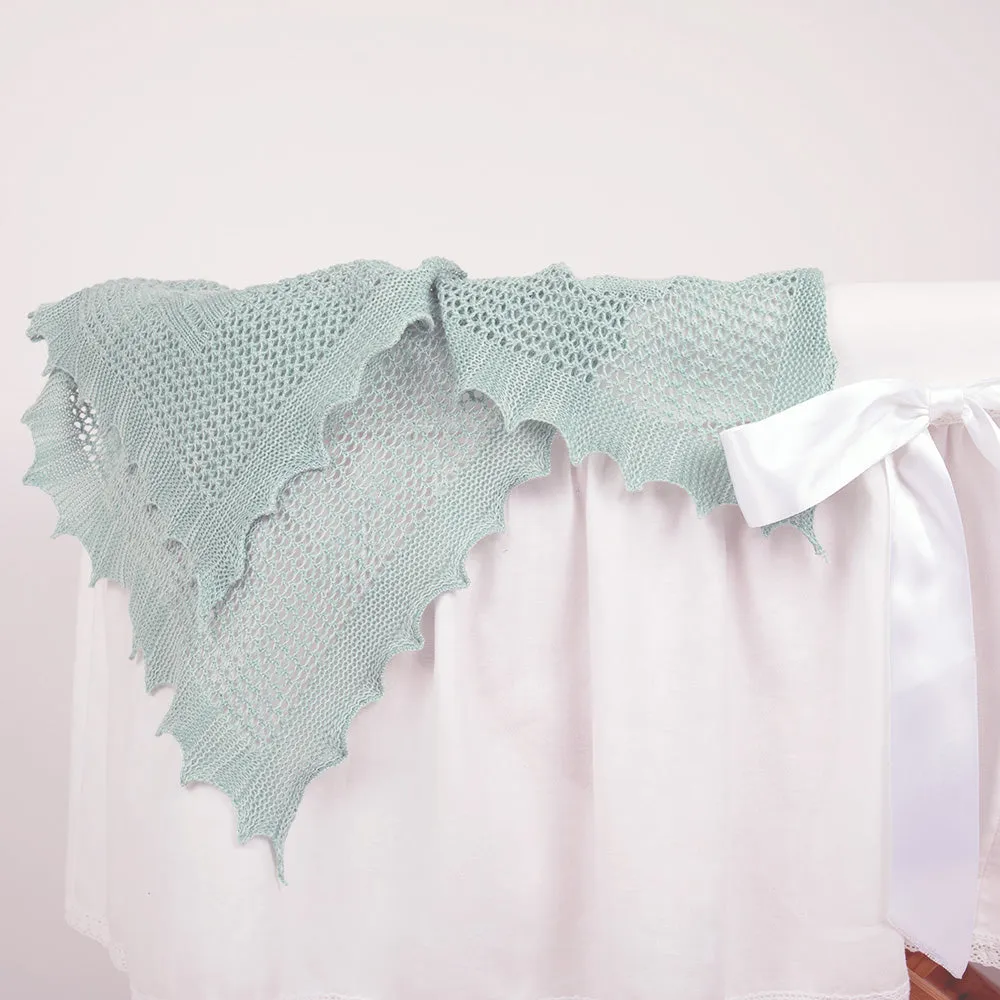 Apple of my Eye Baby Shawl - Soft Jade