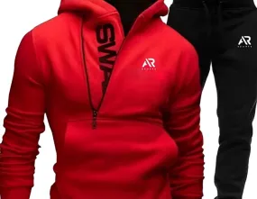 AR Sportswear  Half Zip Men’s Tracksuit Hoodie 2pcs Set