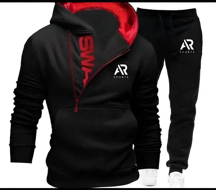 AR Sportswear  Half Zip Men’s Tracksuit Hoodie 2pcs Set