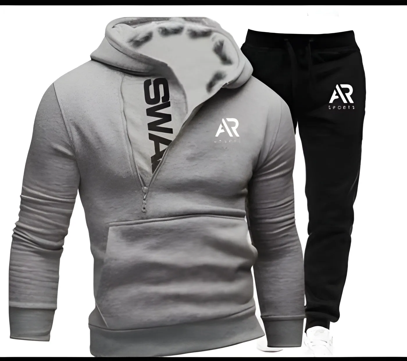 AR Sportswear  Half Zip Men’s Tracksuit Hoodie 2pcs Set