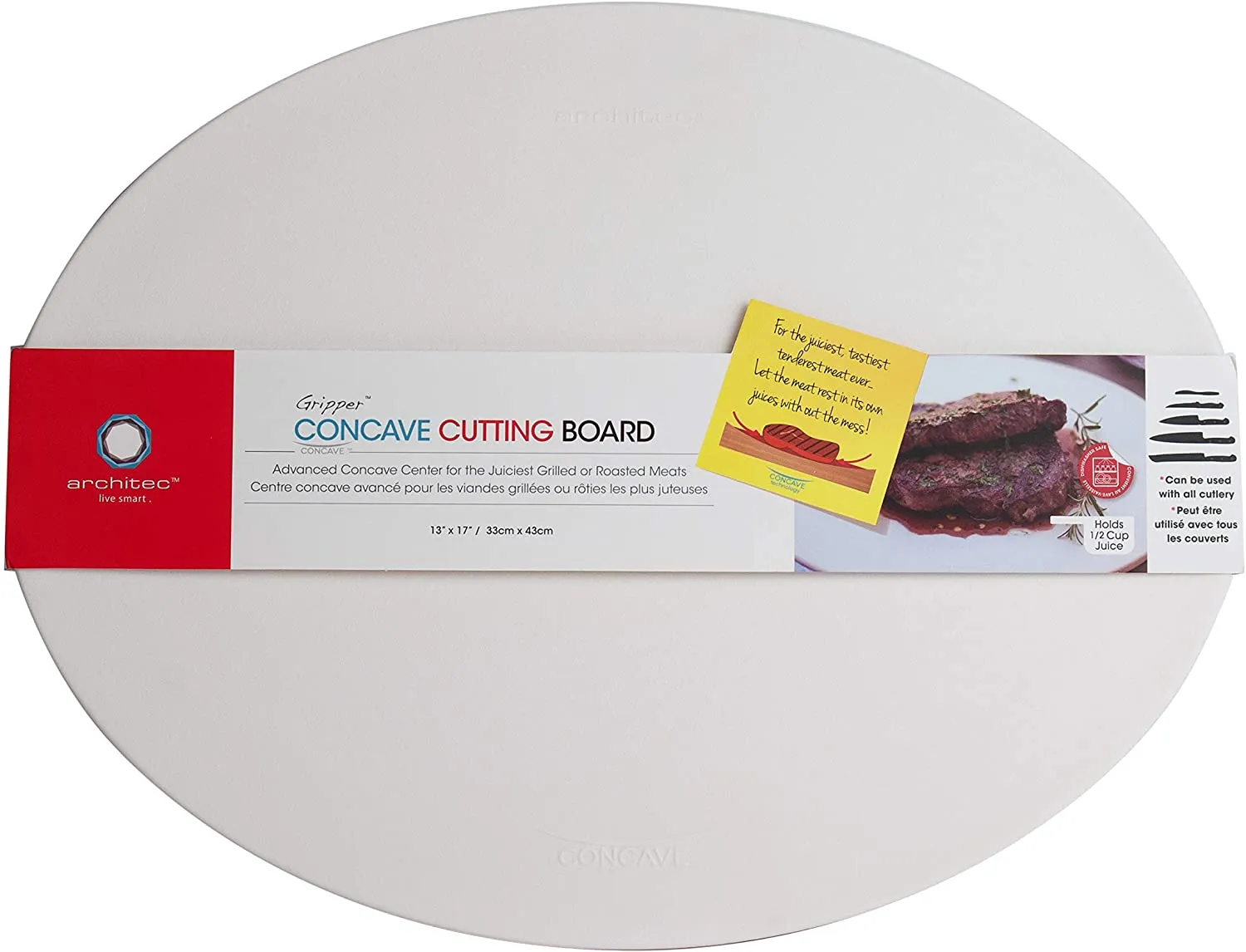 Architec® Poly Gripper Concave Cutting Board