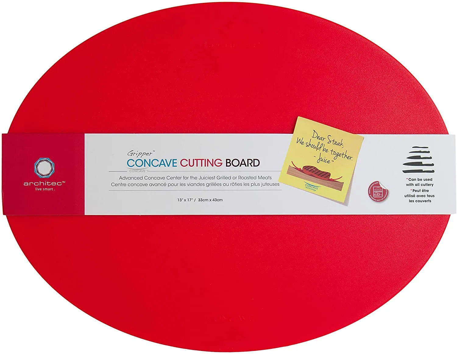 Architec® Poly Gripper Concave Cutting Board