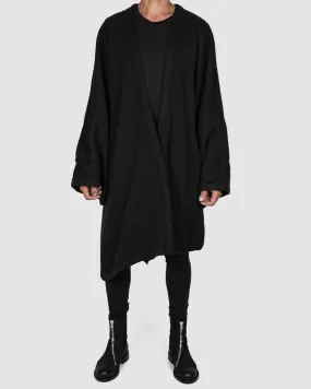 Asymmetric wool over coat