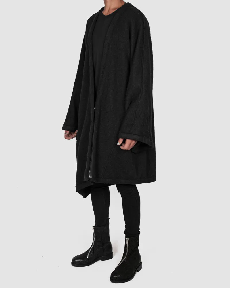 Asymmetric wool over coat