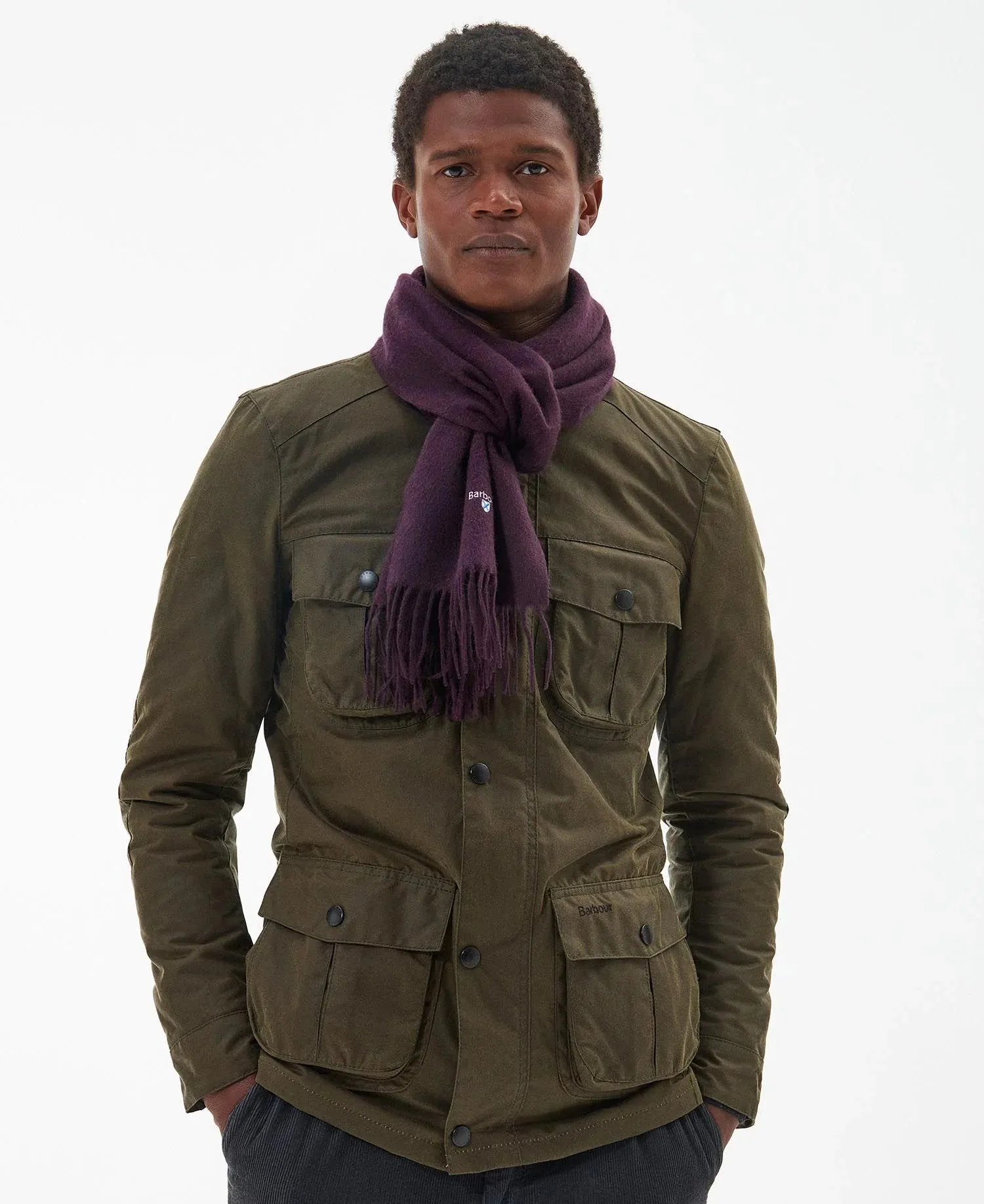 Barbour - Lambswool Scarf, Plum