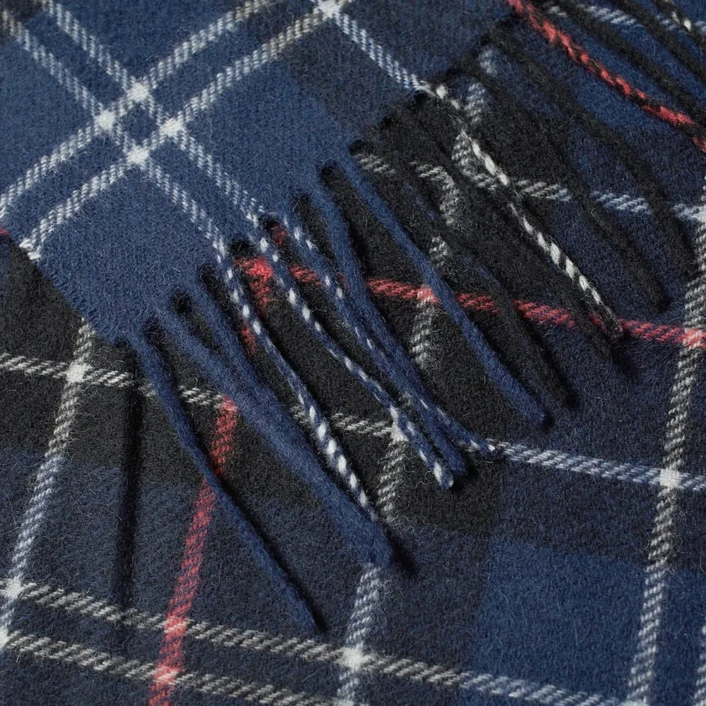 Barbour Lambswool Tartan Scarf in Navy/Red