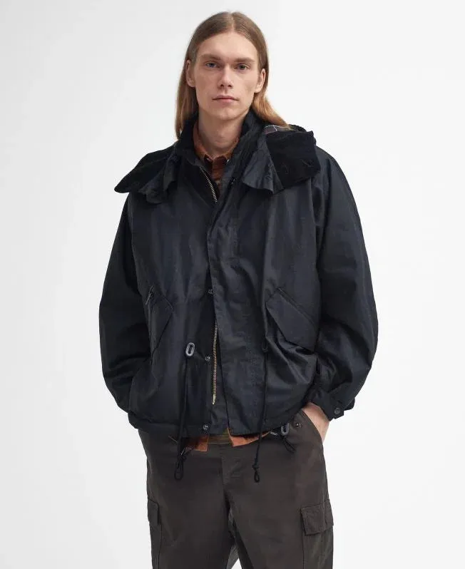 BARBOUR Short Wind Waxed Parka Classic Black