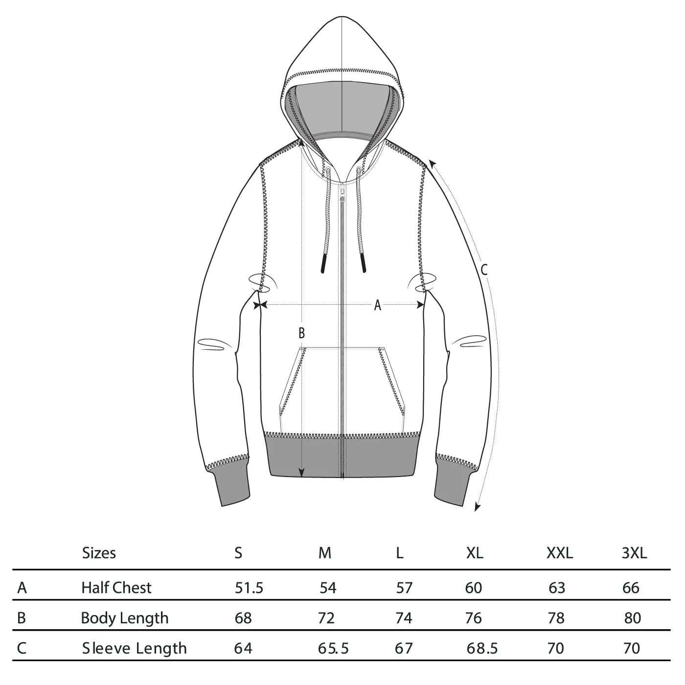 BB Smiley Crest - Zipped Hood - Anthracite