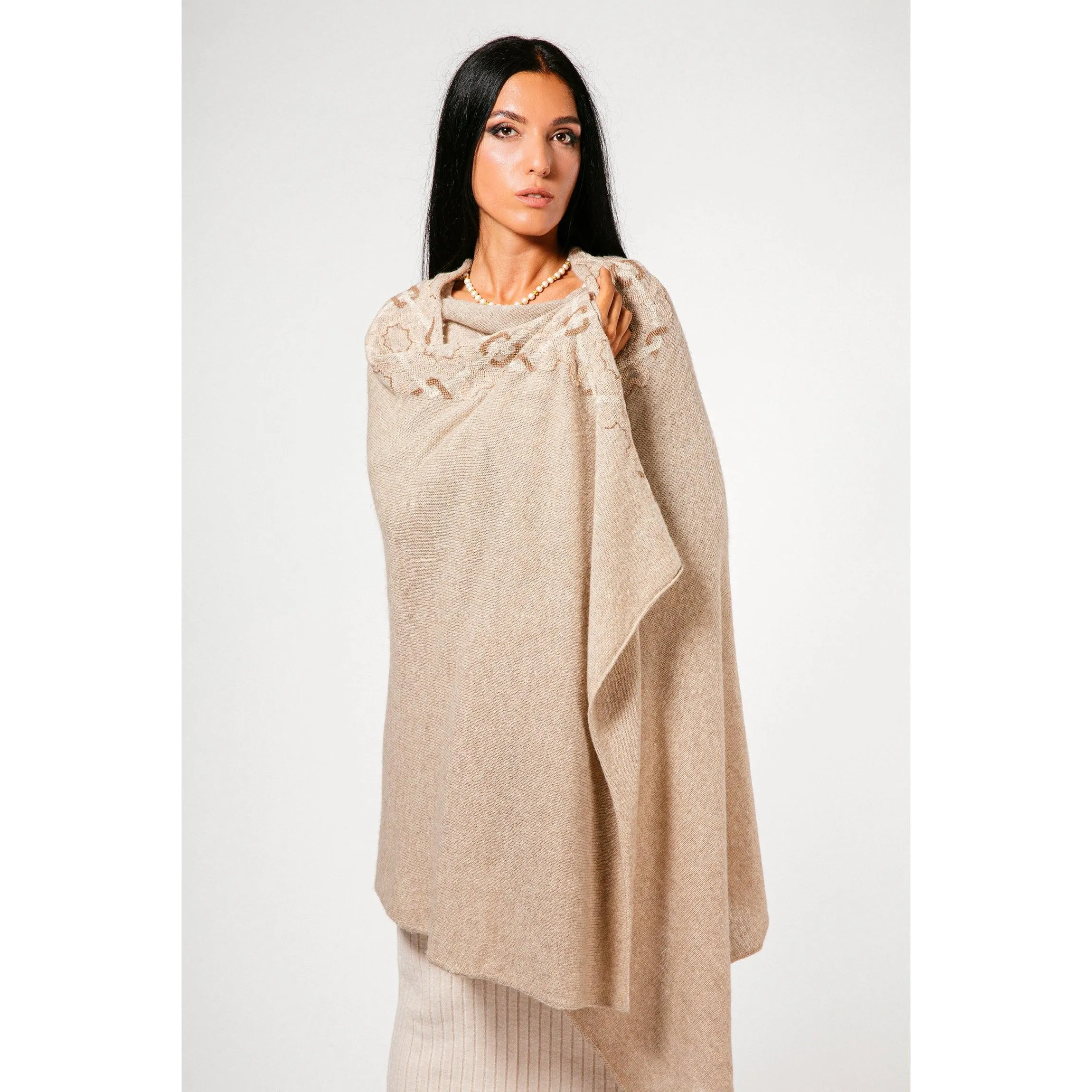 BEIGE CASHMERE SHAWL