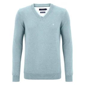 Benetti 100% Cotton V-Neck Knitwear - Ice