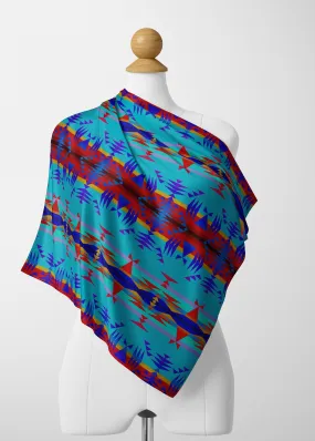 Between the Mountains Blue Satin Shawl