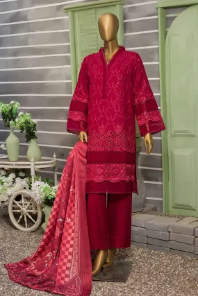 Bin Saeed Stitched 3 Piece Dhanak Winter Shawl Vol-02 Collection'2022-SM-011-Margenta