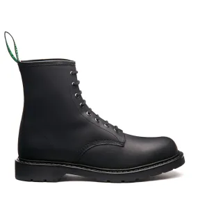 Black Greasy Shearling Lined 8 Eye Derby Boot