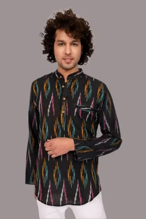 Black Ikat Short Kurta