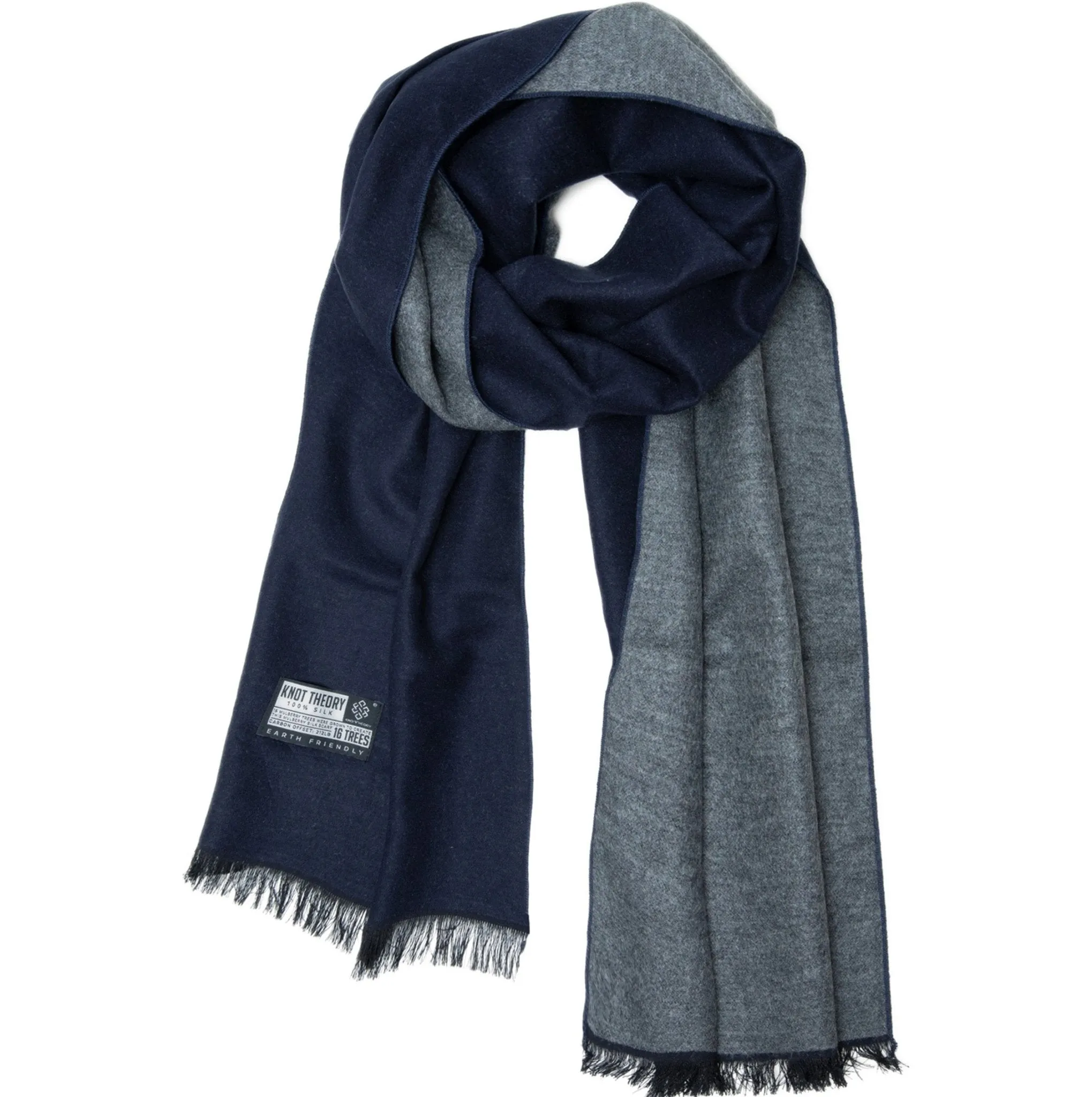 Blue Grey Eco Silk Scarf - Softer than Cashmere 100% Silk