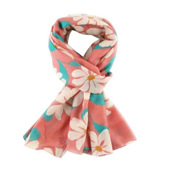 Bold Blooms Scarf Dusky Pink