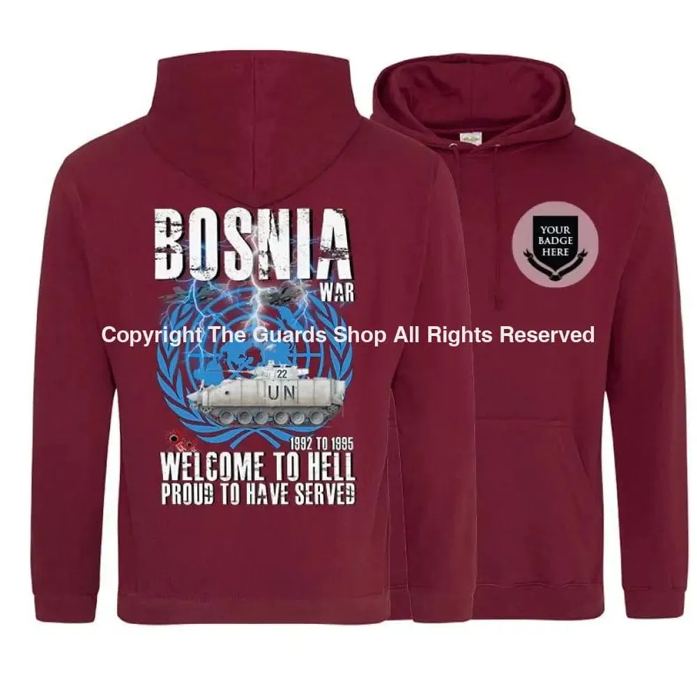 BOSNIA WELCOME TO HELL Warrior Double Side Printed Hoodie