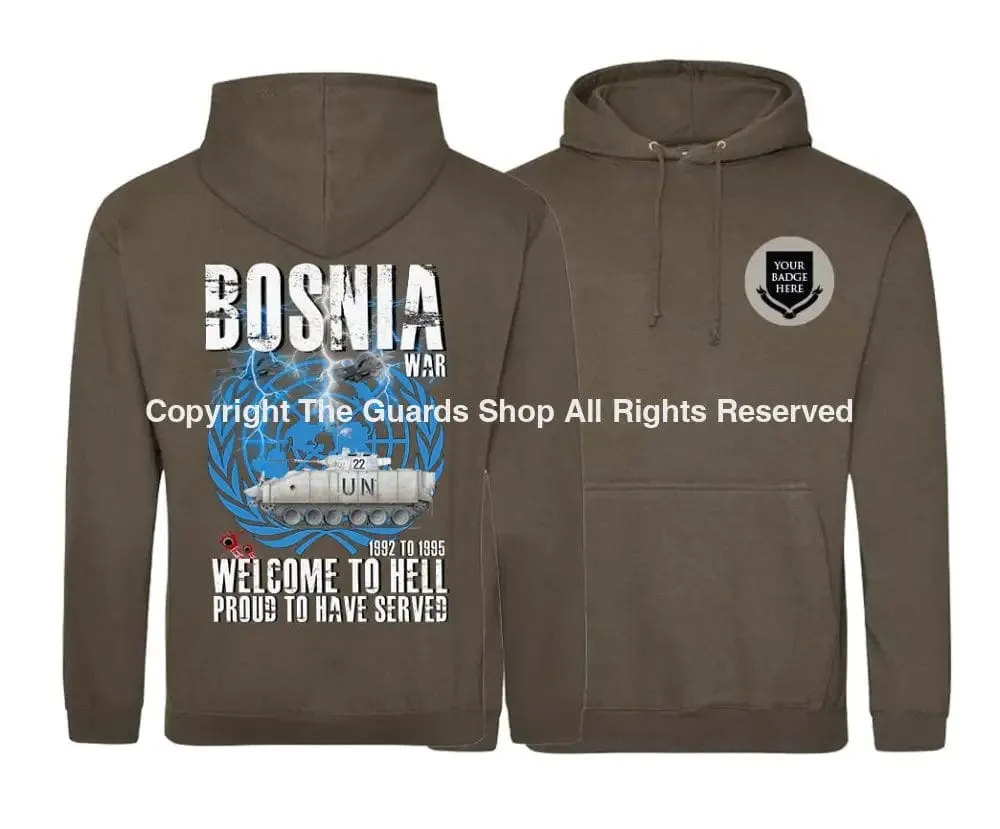 BOSNIA WELCOME TO HELL Warrior Double Side Printed Hoodie