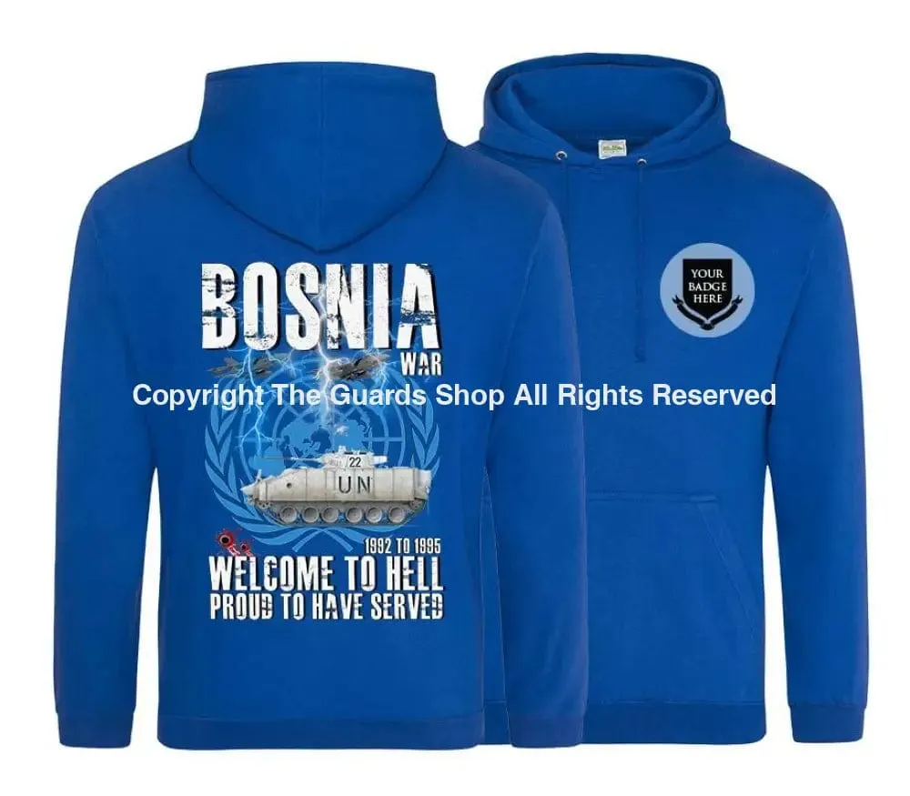 BOSNIA WELCOME TO HELL Warrior Double Side Printed Hoodie