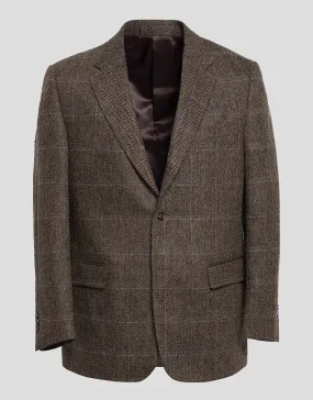 BROWN HERRINGBONE W/MULTI PANES SPORT COAT