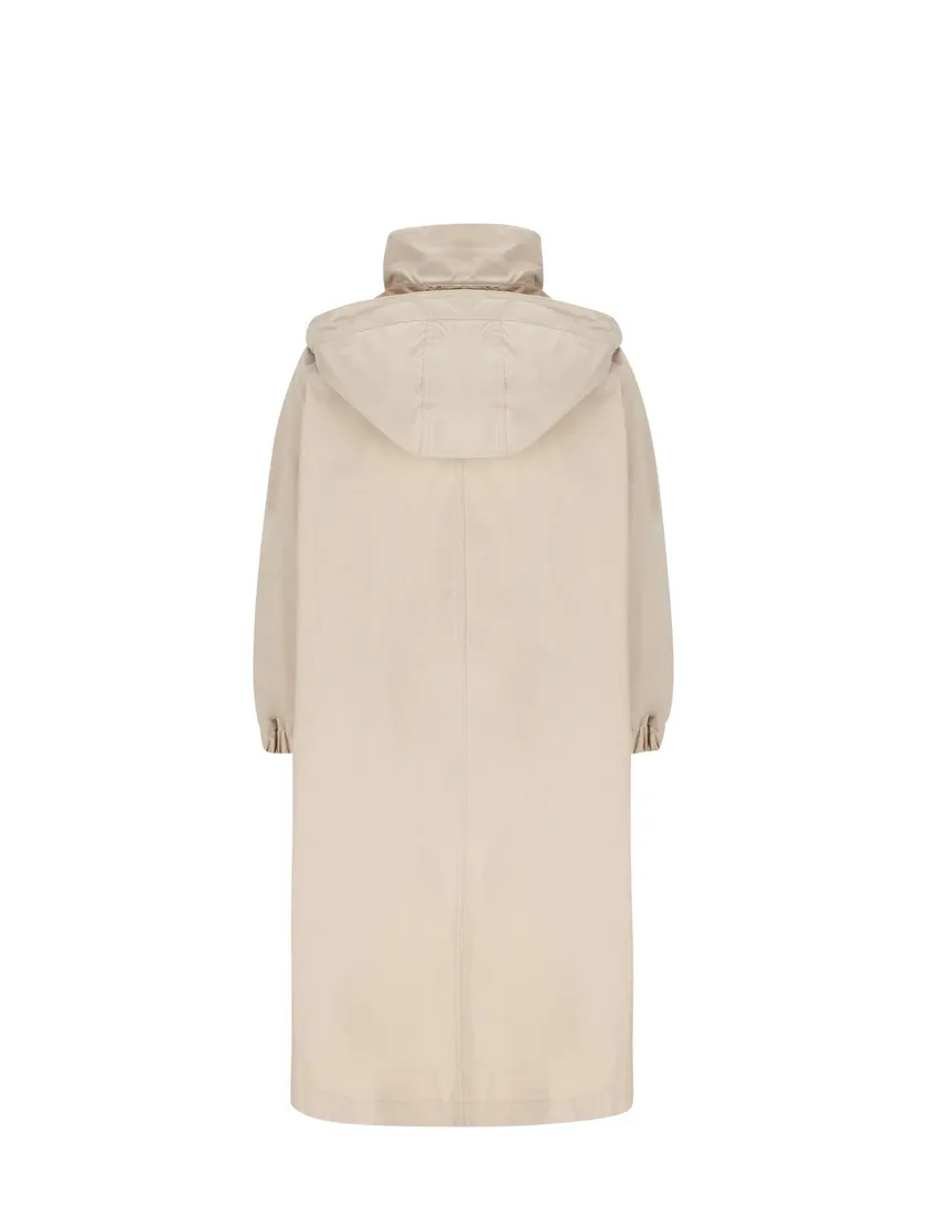 Brunello Cucinelli Women's Hooded Long Sleeved Parka In Soft Stone