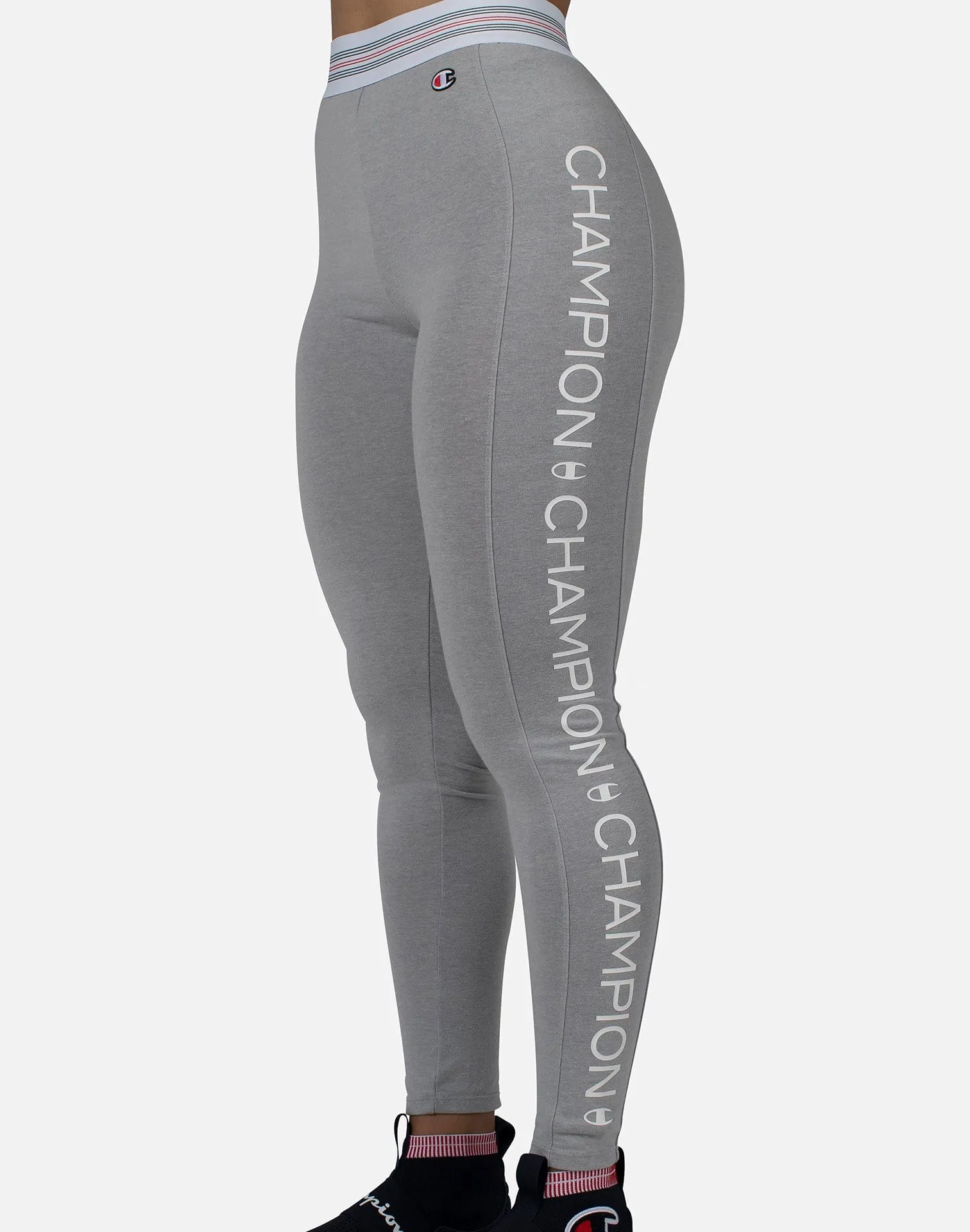 Champion HIGH WAIST VERTICAL LOGO TIGHTS