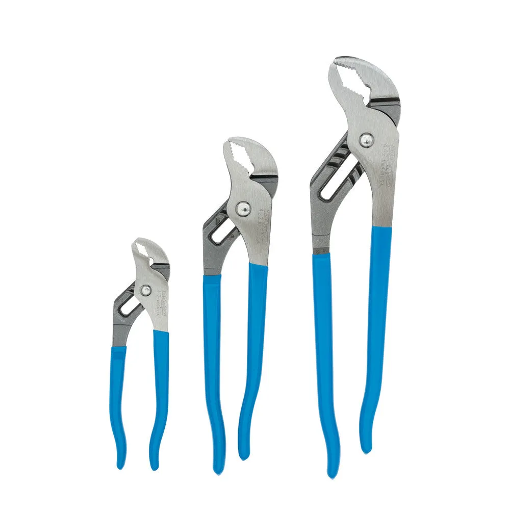 Channellock VJ-3 V Jaw Tongue & Groove Set, 6.5", 9.5", 12"