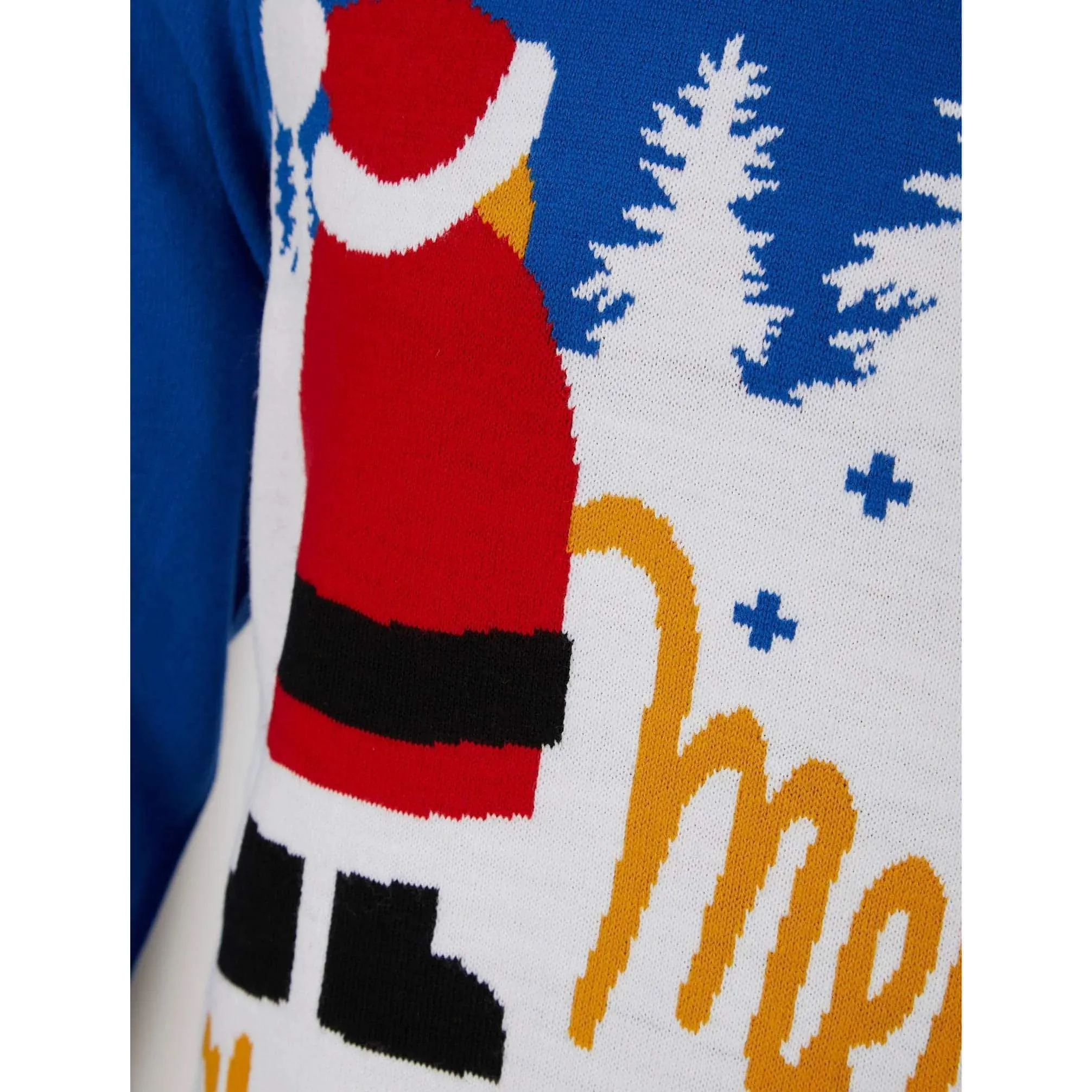 Christmas Snow 2 Motif Mens Christmas Jumper - Blue