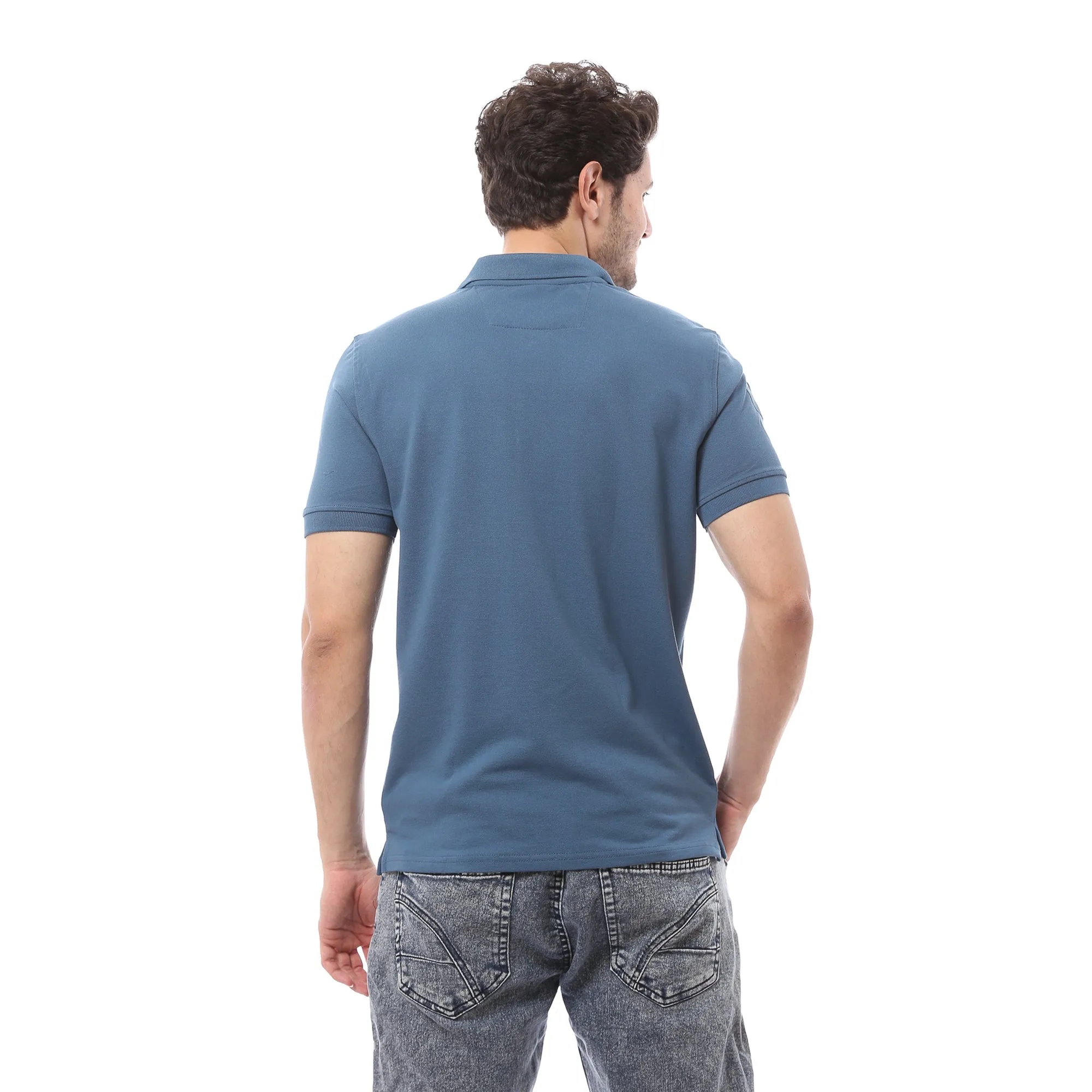 Classic Cotton Polo T-Shirt For Men - Indigo