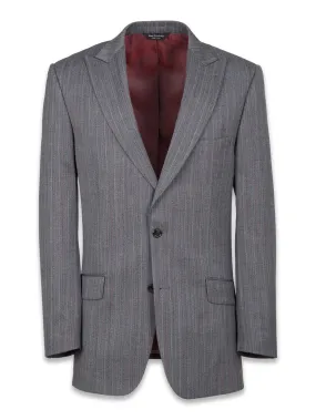 Classic Fit Herringbone Peak Lapel Suit Jacket