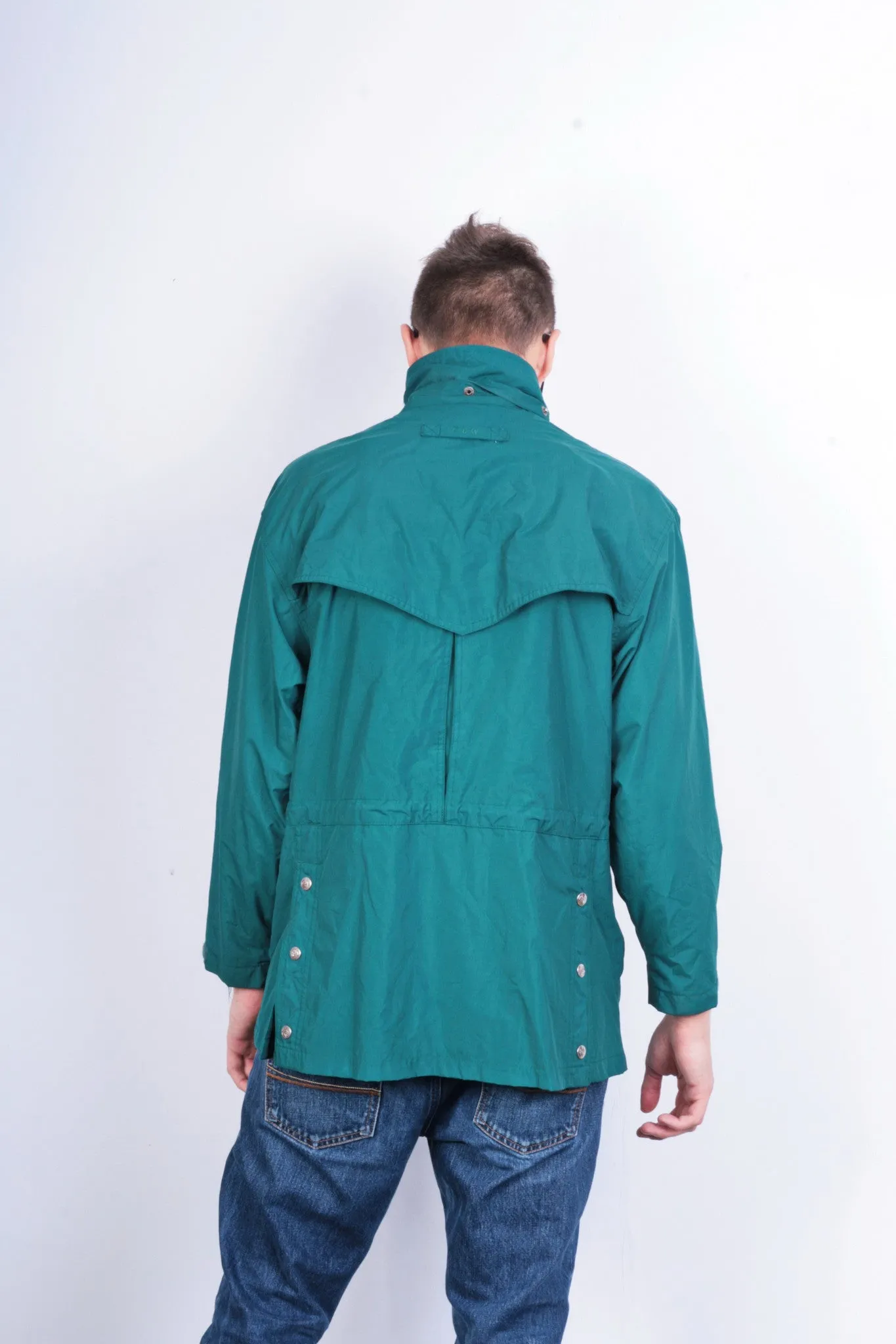 Classic Riding Wear Mens S Jacket Nylon Waterproof Hoodie Parka Green