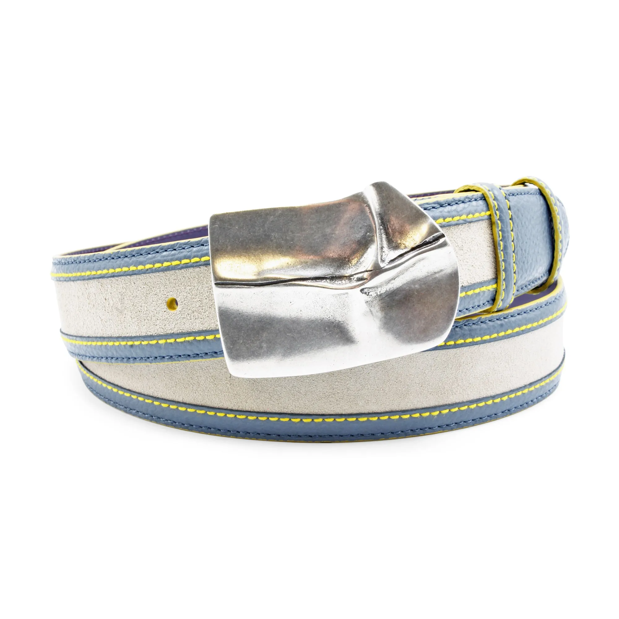 Coltrane Sport Pale Blue/Stone/Yellow Mix Pinch Belt