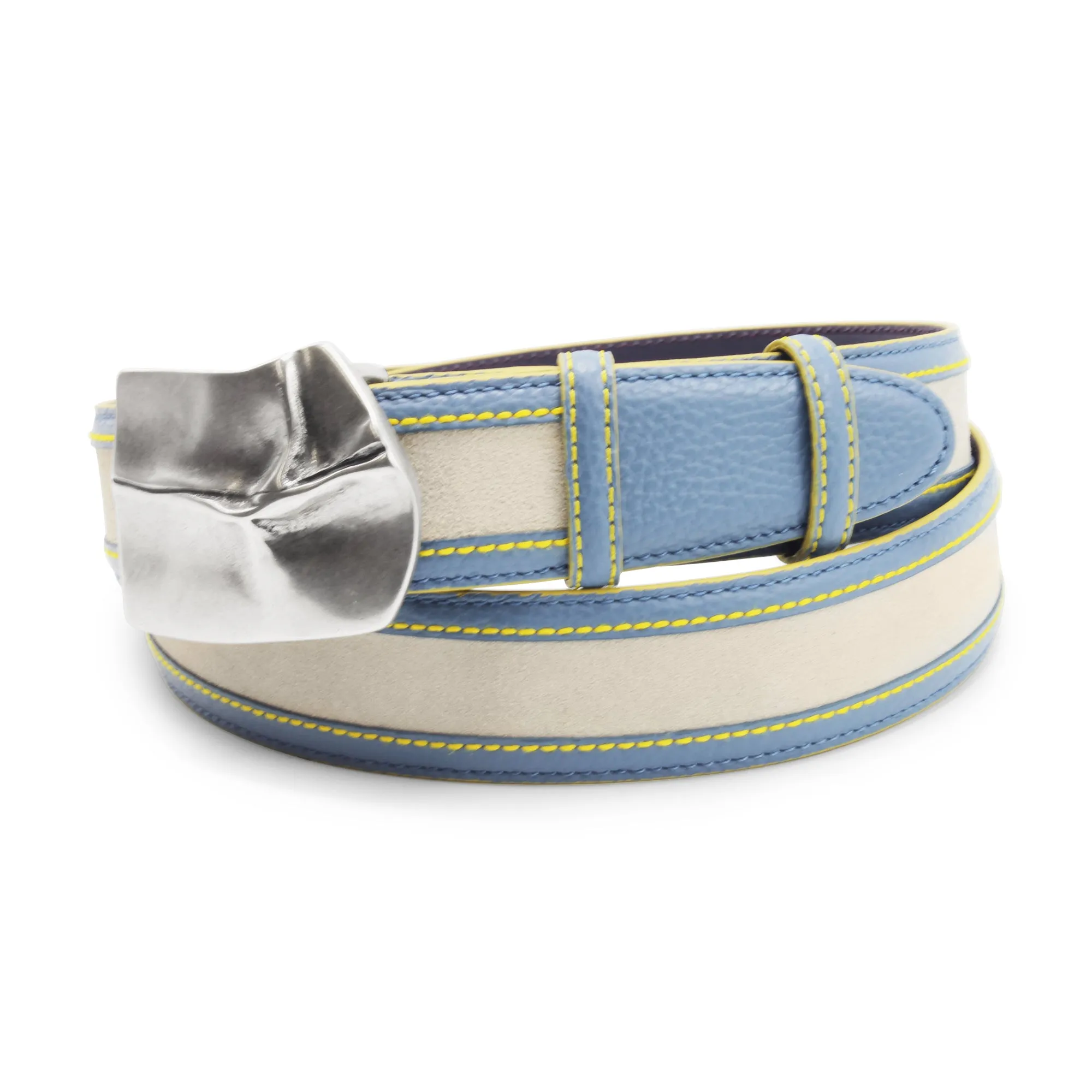 Coltrane Sport Pale Blue/Stone/Yellow Mix Pinch Belt