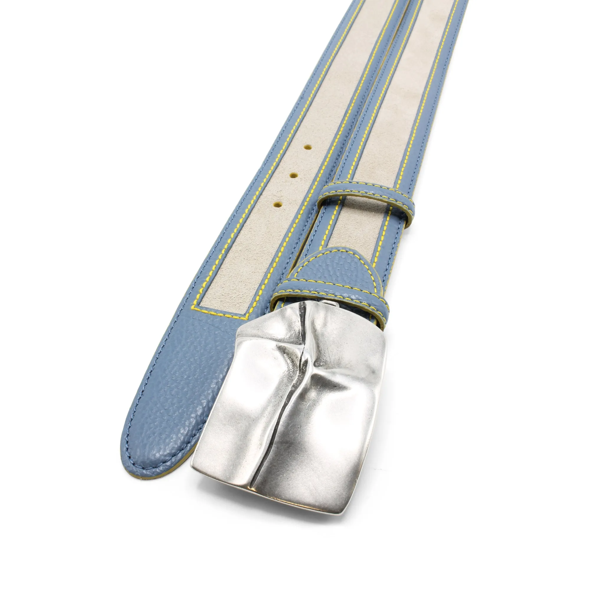 Coltrane Sport Pale Blue/Stone/Yellow Mix Pinch Belt