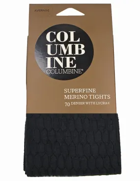 Columbine 14510 Hexagonal Superfine Merino Tights Black