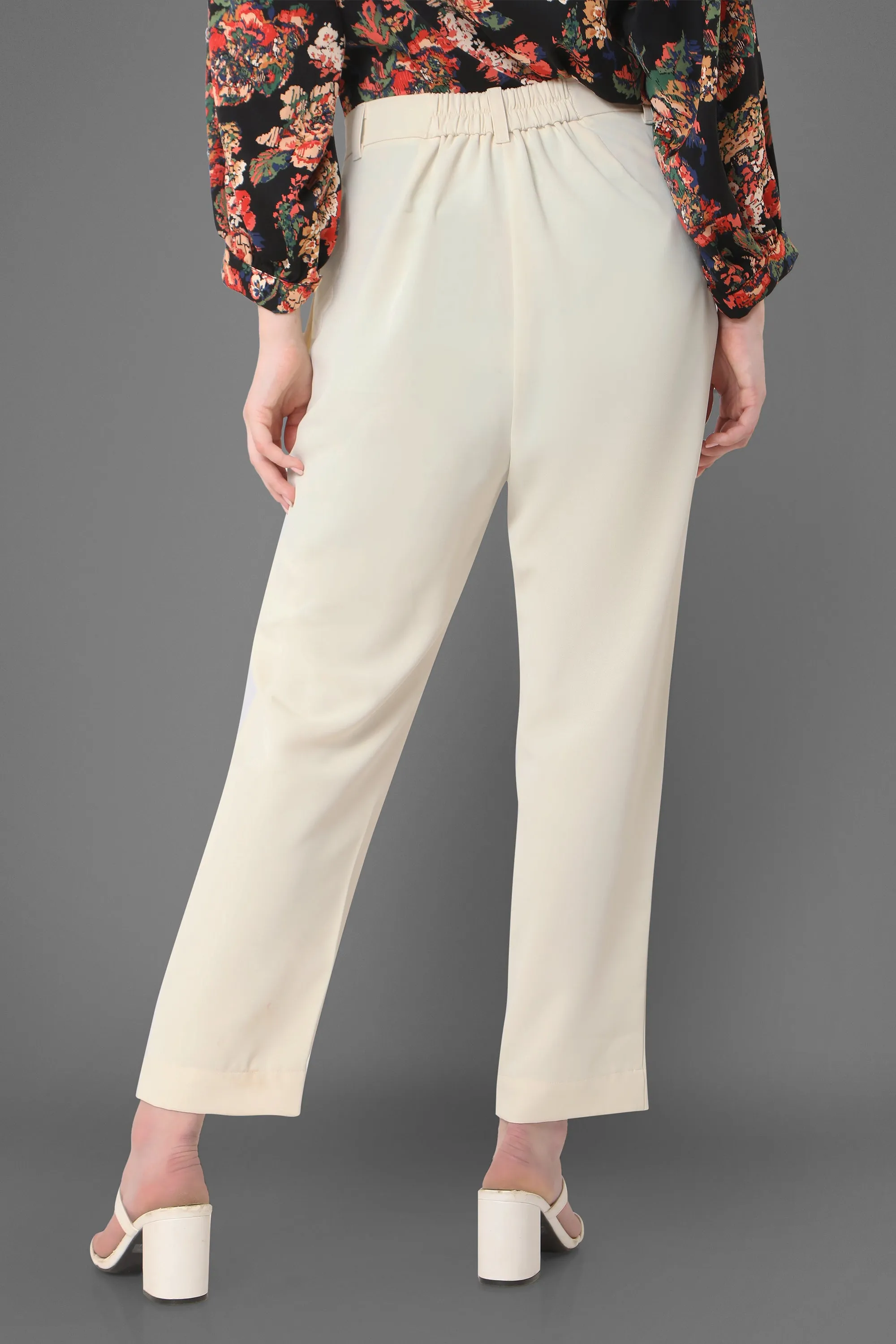 Cream Narrowed Trousers