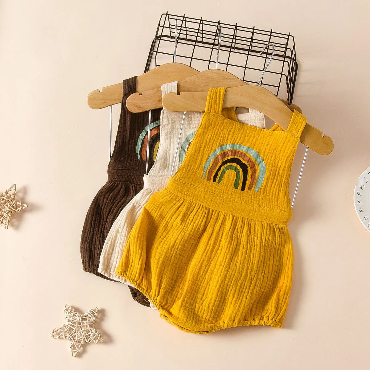 Cute newborn baby rainbow jumpsuit