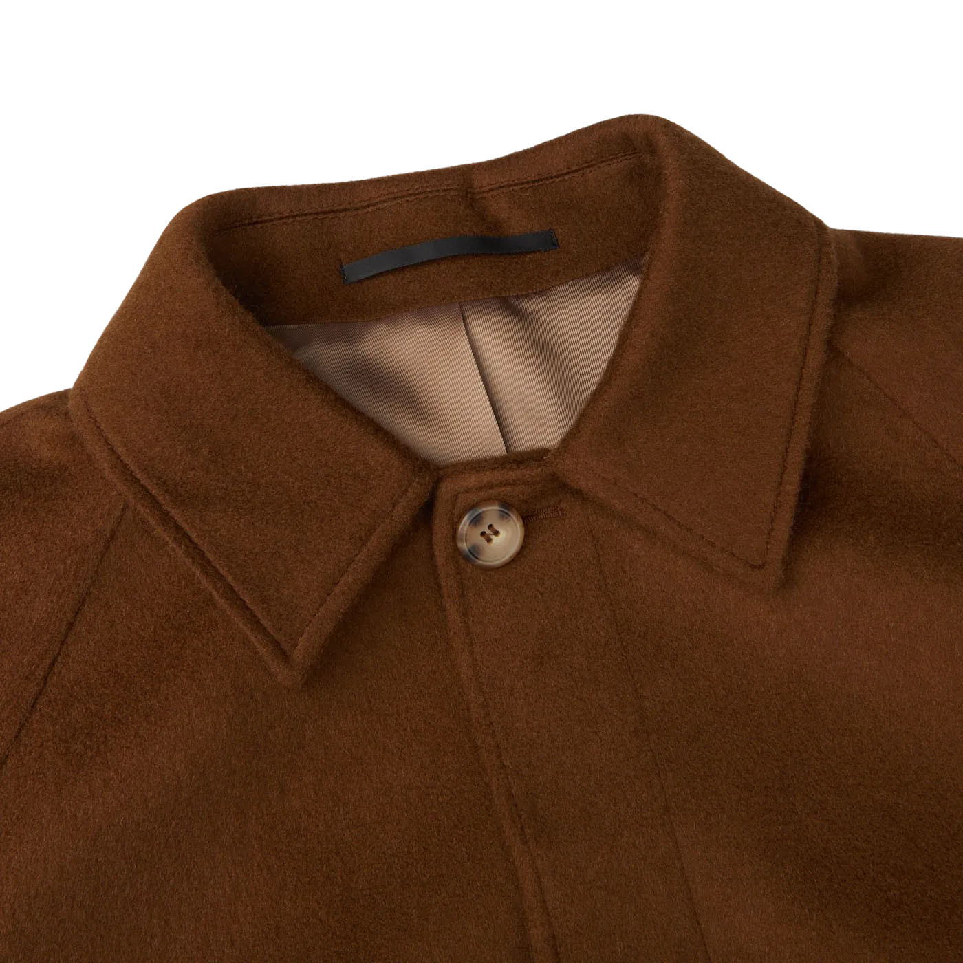 Dark Brown Camel Wool Cashmere Raglan Coat