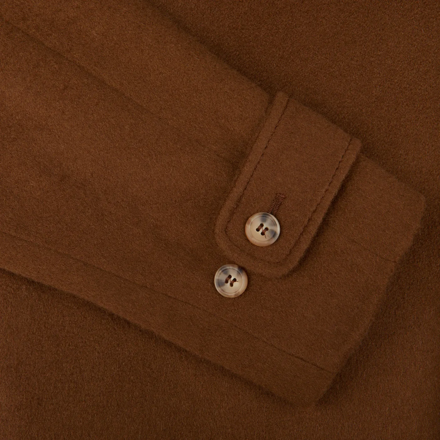 Dark Brown Camel Wool Cashmere Raglan Coat