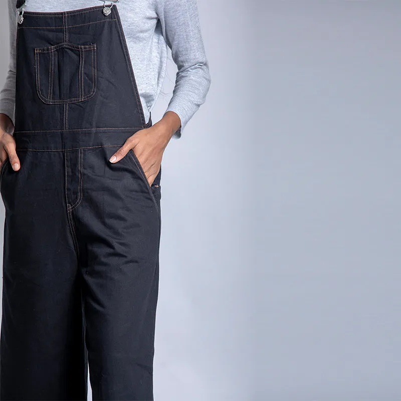 Denim Dungarees with Slip Pockets