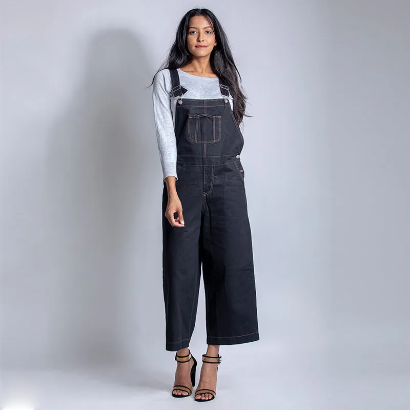 Denim Dungarees with Slip Pockets