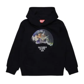 Diesel The World is Mine Black Hoodie