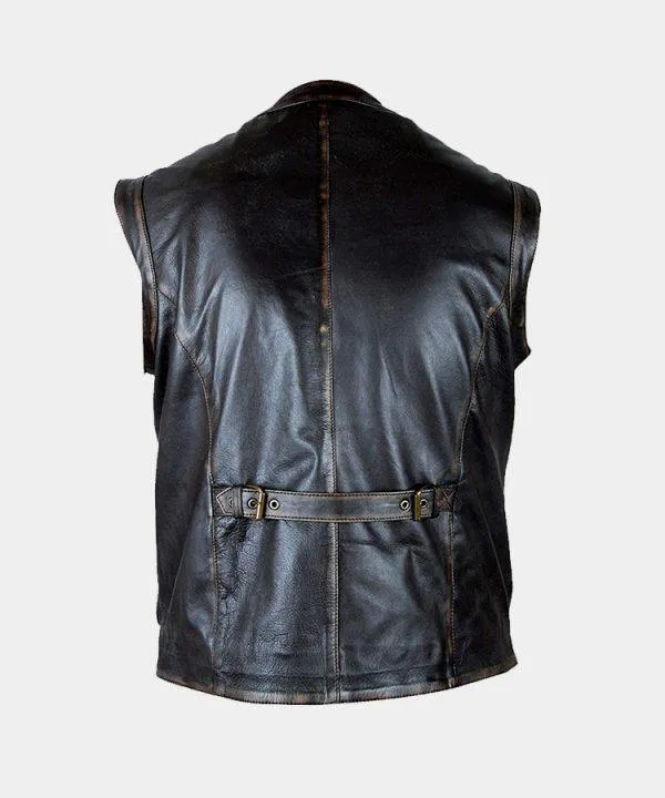 Distressed Genuine Leather Jurassic World Chris Pratt Owen Grady Vest